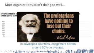 Most organizations aren’t doing so well…
In developed countries, enagement hovers
around 20% on average.
 