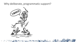 Why deliberate, programmatic support?
 