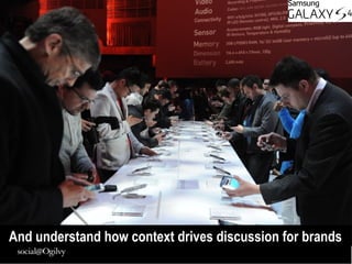 31
In social, we talk about brands in their physical context
31
And understand how context drives discussion for brands
 