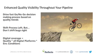 4 Milestones on the Path to Efficient DevOps Web: perfectomobile.com Twitter: @perfectomobile
Enhanced Quality Visibility Throughout Your Pipeline
 