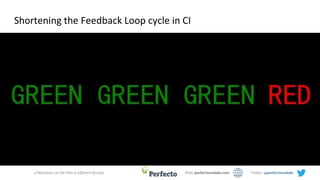 4 Milestones on the Path to Efficient DevOps Web: perfectomobile.com Twitter: @perfectomobile
Shortening the Feedback Loop cycle in CI
 