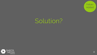 Solution?
Value-
Added
26
 