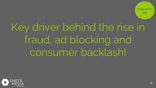 Key driver behind the rise in
fraud, ad blocking and
consumer backlash!
Programm
-atic
38
 