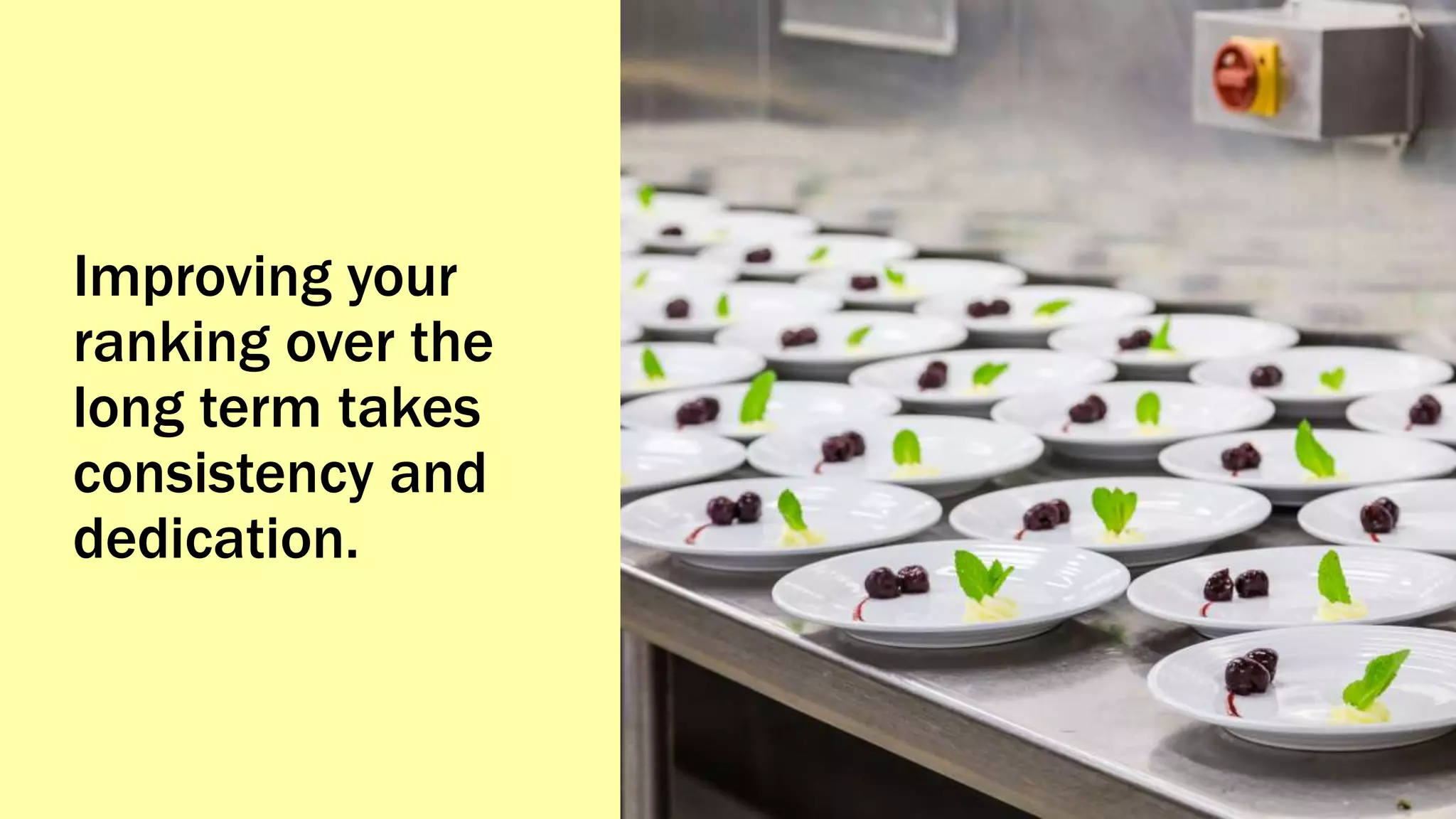 Improving your
ranking over the
long term takes
consistency and
dedication.
 