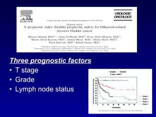 Three prognostic factors T stage Grade Lymph node status 