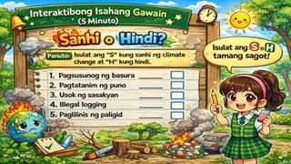 Mga Programa at Pagkilos ng Iba't Ibang Sektor para sa Pangangalaga ng Kapaligiran
