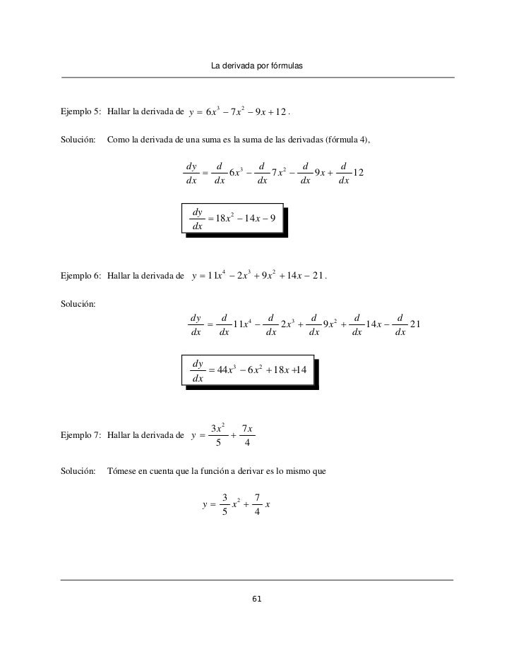 9^x d/dx formulas la 4 derivada por