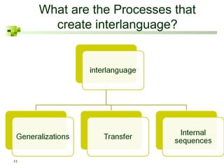 What are the Processes that
       create interlanguage?




11
 