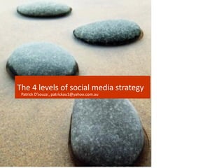 The 4 levels of social media strategy Patrick D’souza , patrickau1@yahoo.com.au 