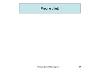 Pregi e difetti




Dott.ssa Daniela Ramaglioni   37
 