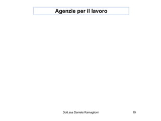 Agenzie per il lavoro




   Dott.ssa Daniela Ramaglioni   19
 