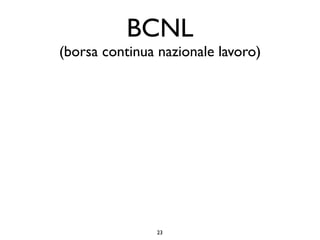 BCNL
(borsa continua nazionale lavoro)




                23
 