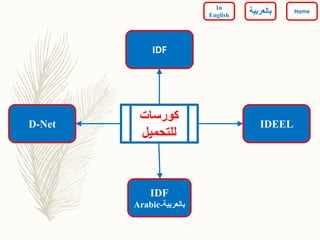 IDEELD-Net
IDF
‫كورسات‬
‫للتحميل‬
IDF
Arabic-‫بالعربية‬
Home
In
English ‫بالعربي‬‫ة‬
 