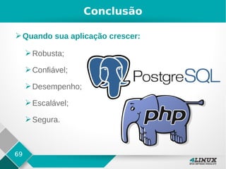 69
Conclusão
➢Quando sua aplicação crescer:
➢Robusta;
➢Confiável;
➢Desempenho;
➢Escalável;
➢Segura.
 