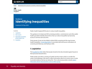 10 Equality and diversity
 