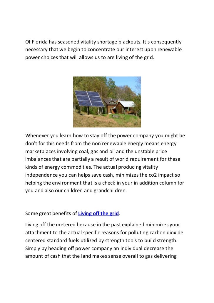 off the grid essay