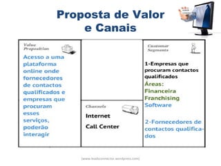 Proposta de Valor
    e Canais




   (www.leadsconnector.wordpress.com)
 