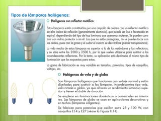 Tipos de lámparas halógenas:
 
