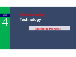 Manufacturing
Technology
UNIT
4
 