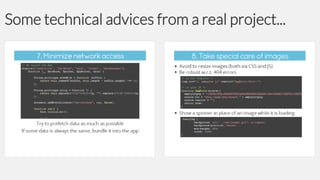 Some technical advices from a real project...

 
