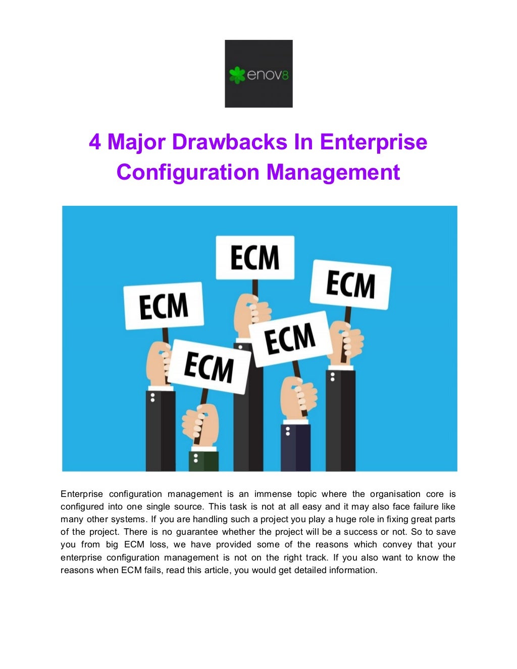 4 Major Drawbacks In Enterprise Configuration Management