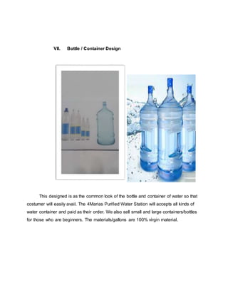 Water Container Designer 4 marias water avenue refilling station | DOCX