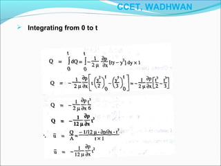  Integrating from 0 to t
CCET, WADHWAN
 