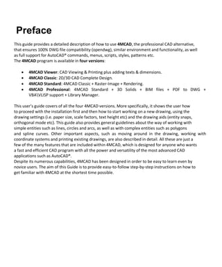 4MCAD User Manual, drawing tool for 2D dwg and dxf files | PDF