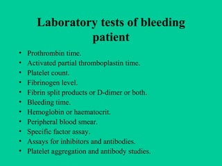 [Int. med] bleeding disorders from SIMS Lahore | PPT