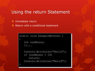 Module 4 : methods & parameters | PPT
