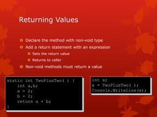 Module 4 : methods & parameters | PPT