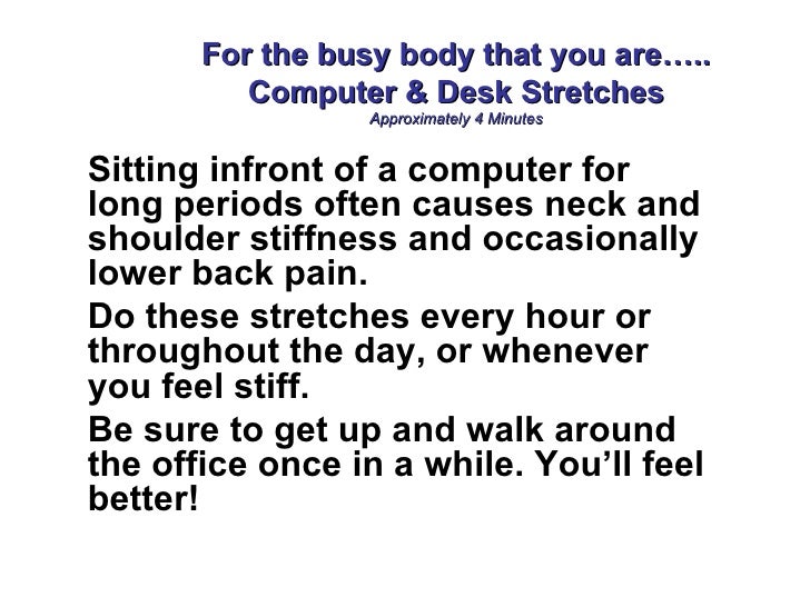 4 Minutes Office Exercises