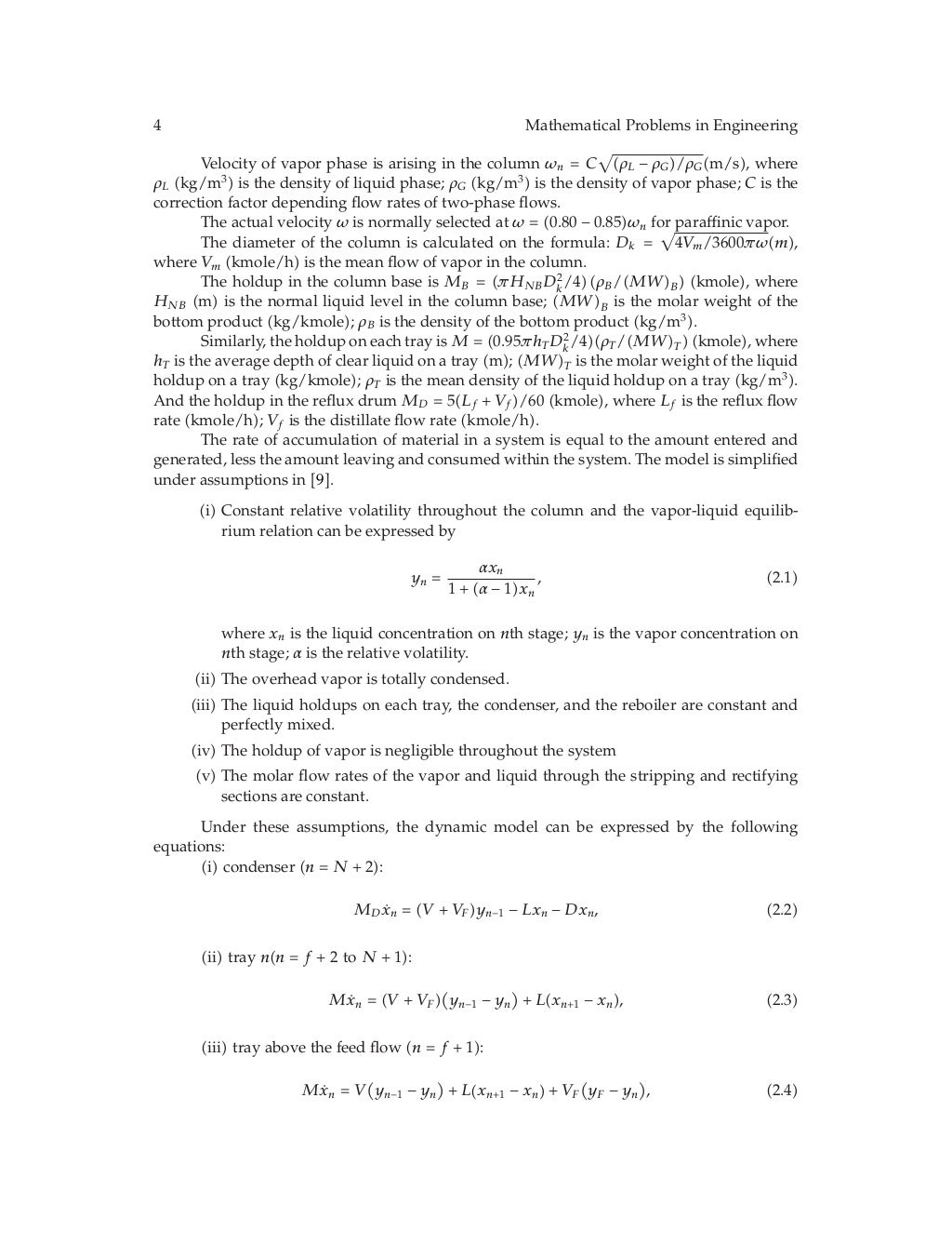 4 modeling and control of distillation column in a petroleum process