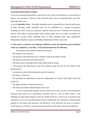 Ngo Notes.pdf Management of non profit organisation module 4 | PDF