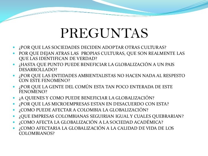 La Globalización(Caso Integrador 1)