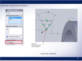 36
COLOCAR LA RELACION COLINEAL:
SALIR DEL CROQUIS.
REDUCIR
CONCENTRADOR
DE ESFUERZOS
 