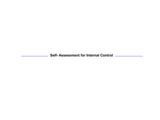 Self- Assessment for Internal Control
 
