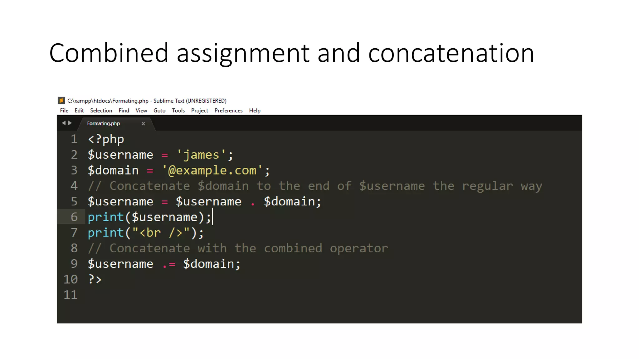 Combined assignment and concatenation
 