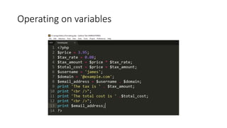 Operating on variables
 