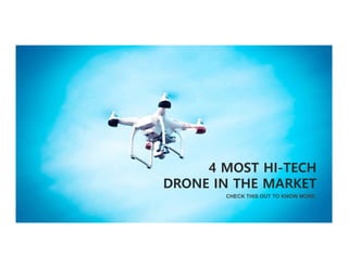 CHECK THIS OUT TO KNOW MORE.
4 MOST HI-TECH
DRONE IN THE MARKET
 
