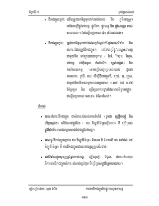 CMBUkTI7 RKb;RKgsMNg;
eroberogeday³ sYs cMerIn kargardwkCBa¢ÚnnigpøÚvbeNþaHGasnñ
121
• dwkCBa¢ÚneRkA³ eyIgRtUvykcitþTukdak;dl;cMgay nig PUmisaRsþ.
eKEtgeRbIpøÚvrfynþ/ pøÚvEdk/ pøÚvTenø nig pøÚvsmuRT rbs;
saFarN³. vadeNþImRbmaN 9° tMélsMNg;.
• dwkCBa¢Únkñúg³ RtUvykcitþTukdak;dl;lkçx½NÐCak;Esþgrbs;TItaMg nig
sMPar³EdlRtUvdwkCBa¢Ún. eKEtgeRbIpøÚvbeNþaHGasnñ
CamYynig meFüa)ayynþkmµ ¬ érFM/ érlµm/ értUc/
rfynþ/ ma:sIunGUs/ kMlaMgTwk/ xül;sgát;/¦ nig
kMlaMgBlkmµ ¬GaceRbIbNþaRbePTreTs dUcCa
reTseKa/ RkbI/ es³ edIm,IdwkCBa¢ÚndI/ xSac;/ fµ/ RKYs/
CamYynigbrimaNmYyreTsRbmaN 0>35 dl; 0>45
Em:RtKUb nig eRbIl¥enAkardæanEdlmanTIFøaceg¥ót¦
deNþImRbmaN 13>5° tMélsMNg;.
sMKal;
• eBlsMPar³dwkCBa¢Ún CasMPar³sMNg;manTMhMFM ¬dUcCa eRKOgbgÁúM nig
brikçarF¶n;²¦ elIkMNat;pøÚvEvg ¬ 50 KWLUt_Em:RteLIgeTA¦ KW eRbIR)as;
pøÚvEdknwgmanplRbeyaCn_CagpøÚvrfynþ.
• eBlpøÚvdwkCBa¢ÚneRkam 50 KILÚt_Em:Rt ¬Biess KW cMgayBI 10 eTAdl; 15
KILÚt_Em:Rt¦ KW kardwkCBa¢Únedayrfynþl¥RbesIrCag¦
• enATItaMgsµúKsµajRtUvqøgkat;Tenø/ eLIgcuHPñM/ TITYl/ TMnabrkibrkub
KWkargardwkCBa¢ÚnsMPar³sMNg;l¥bMput KWeRbIR)as;pøÚvExSkabeyag.
 