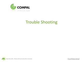 Save the earth… Please print out only when necessary
Trouble Shooting
Confidential
 