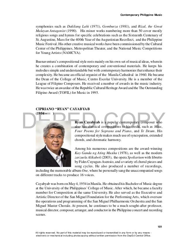 of 3 ryan cayabyab composition music learners material quarter 10 3 of 3 ryan cayabyab composition music learners material quarter 10 3