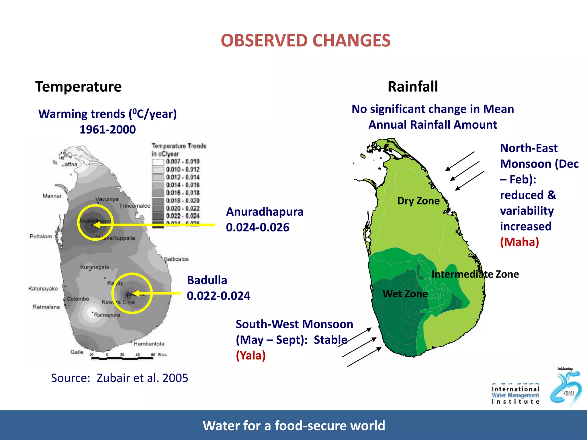 Future of water and agriculture in Sri Lanka in the face of climate ...