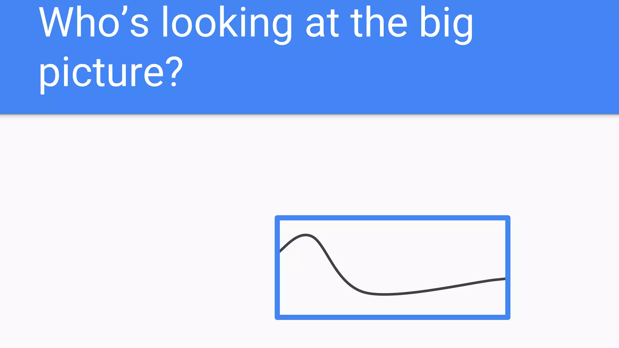 Who’s looking at the big
picture?
 