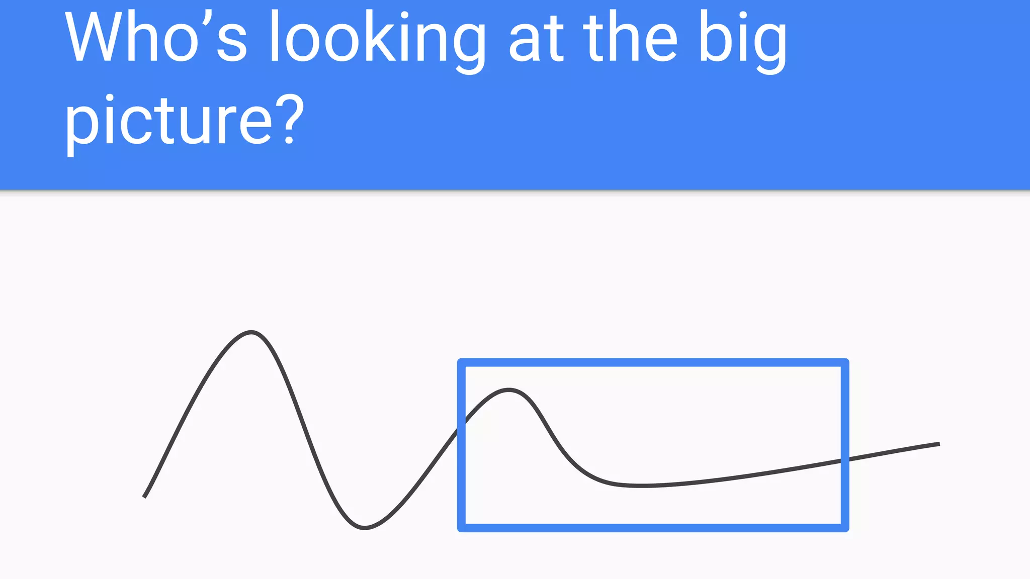 Who’s looking at the big
picture?
 