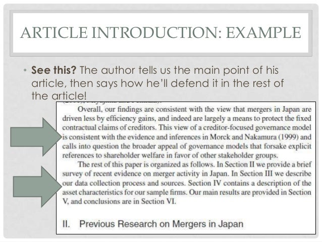 how to write a journal article introduction