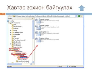 Хавтас зохион байгуулах
14
 