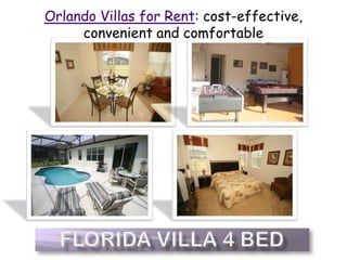 Orlando Villas for Rent: cost-effective, convenient and comfortable Florida Villa 4 Bed 