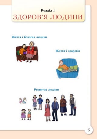 Розділ 1
ЗДОРОВ’Я ЛЮДИНИ
Життя і безпека людини
Розвиток людини
 